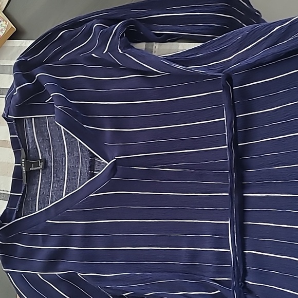 Navy Blue Striped Dress - Picture 1 of 6